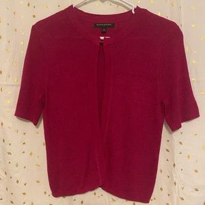 Berry colored, top button cardigan